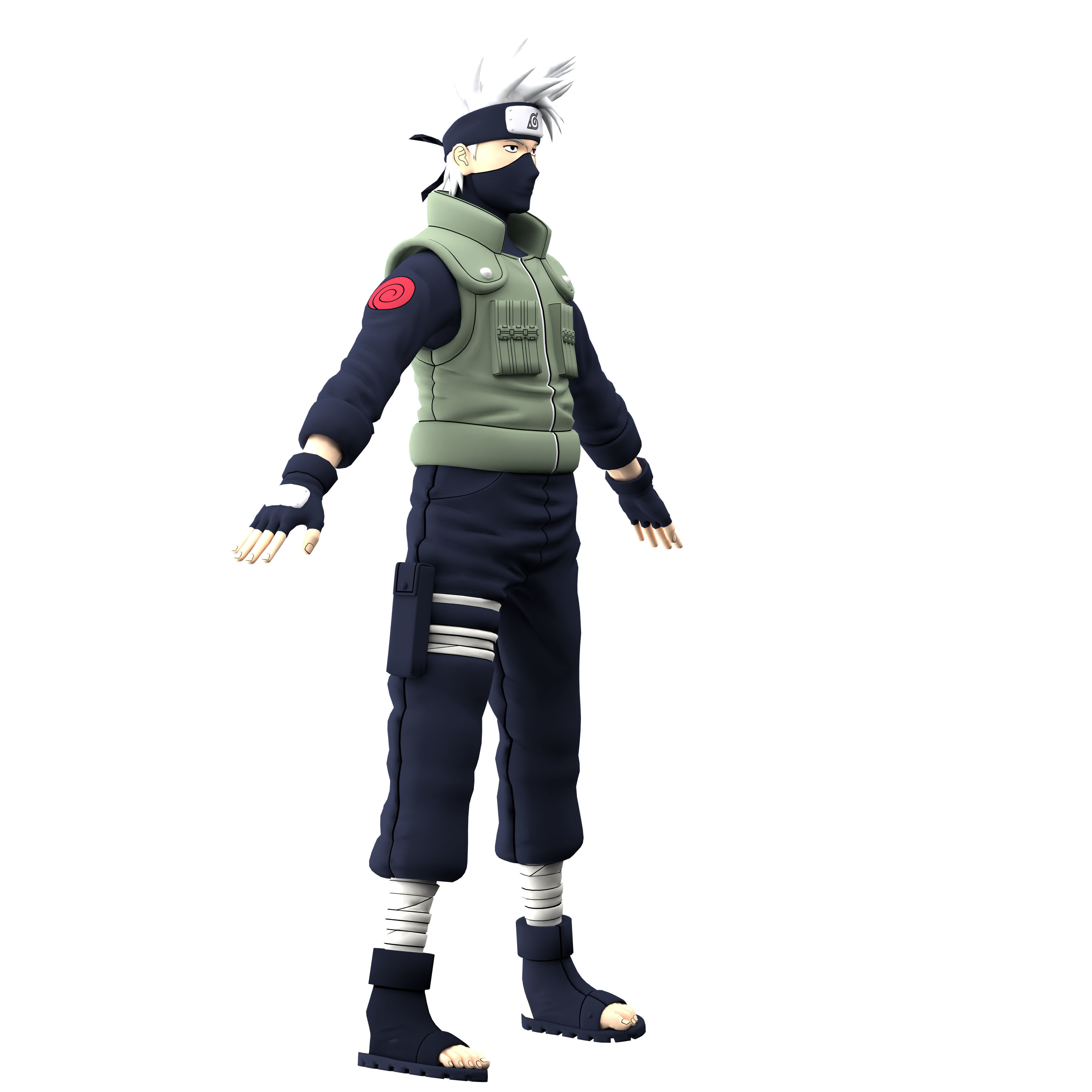  Kakashi Hatake  Low-poly 3D model_4