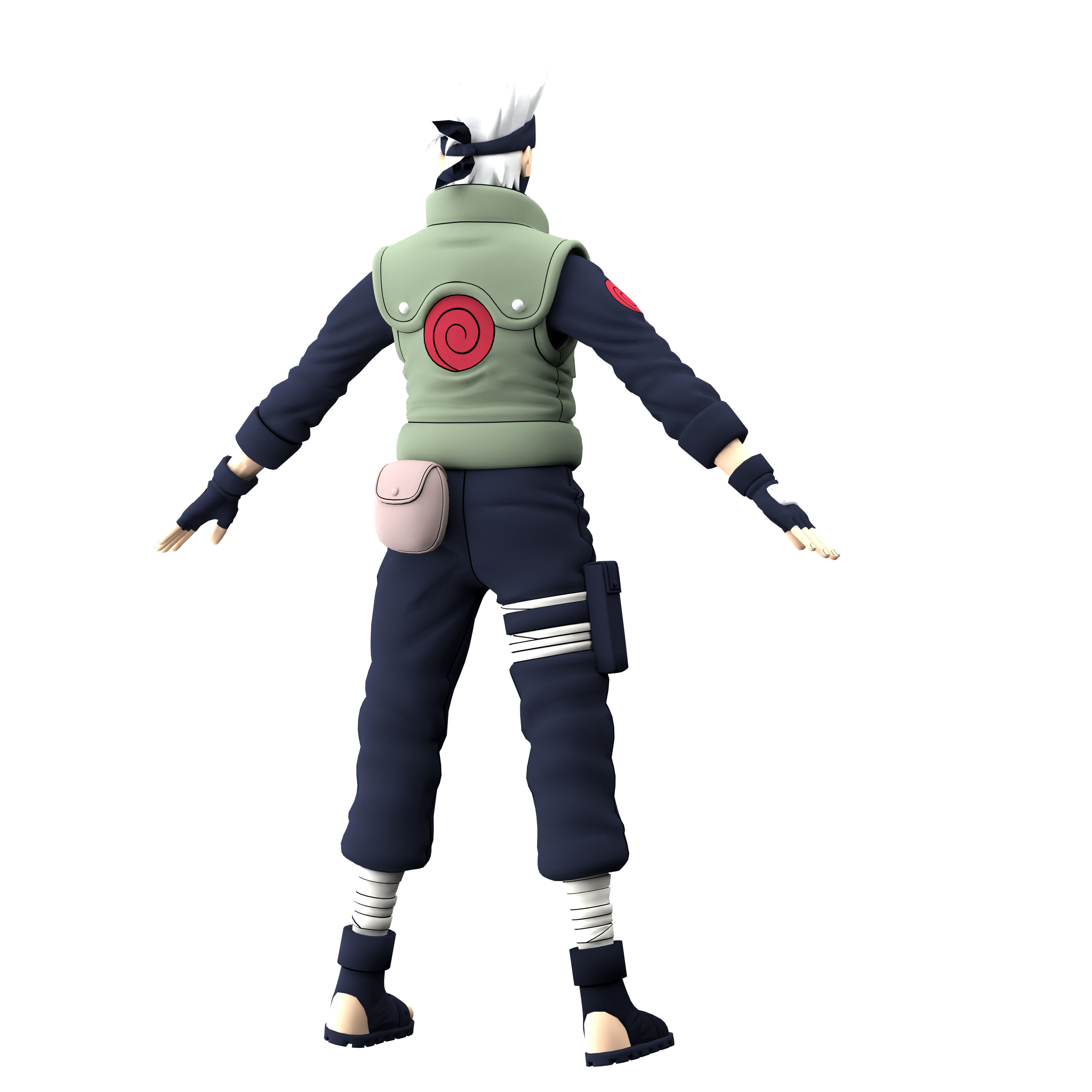  Kakashi Hatake  Low-poly 3D model_9