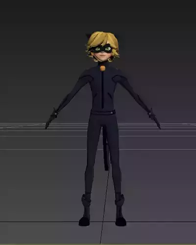  Ladybug  Cat Noir  Low-poly 3D model