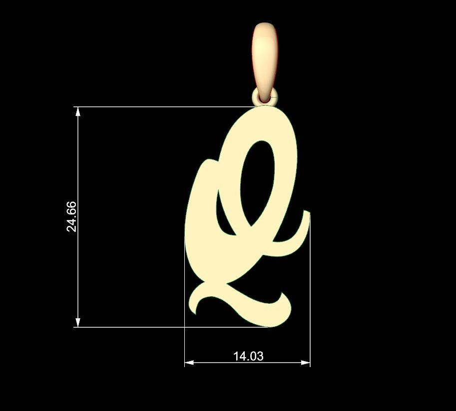 Initial Letters Pendant Mumbai Curry Q 3D print model_4