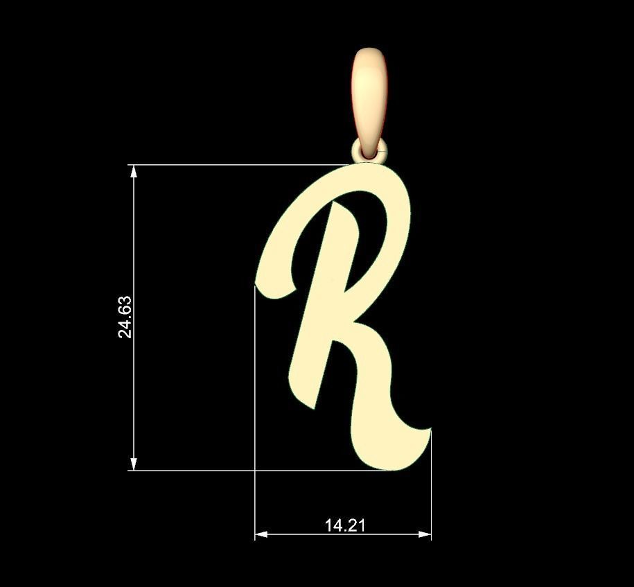 Initial Letters Pendant Mumbai Curry R 3D print model_4
