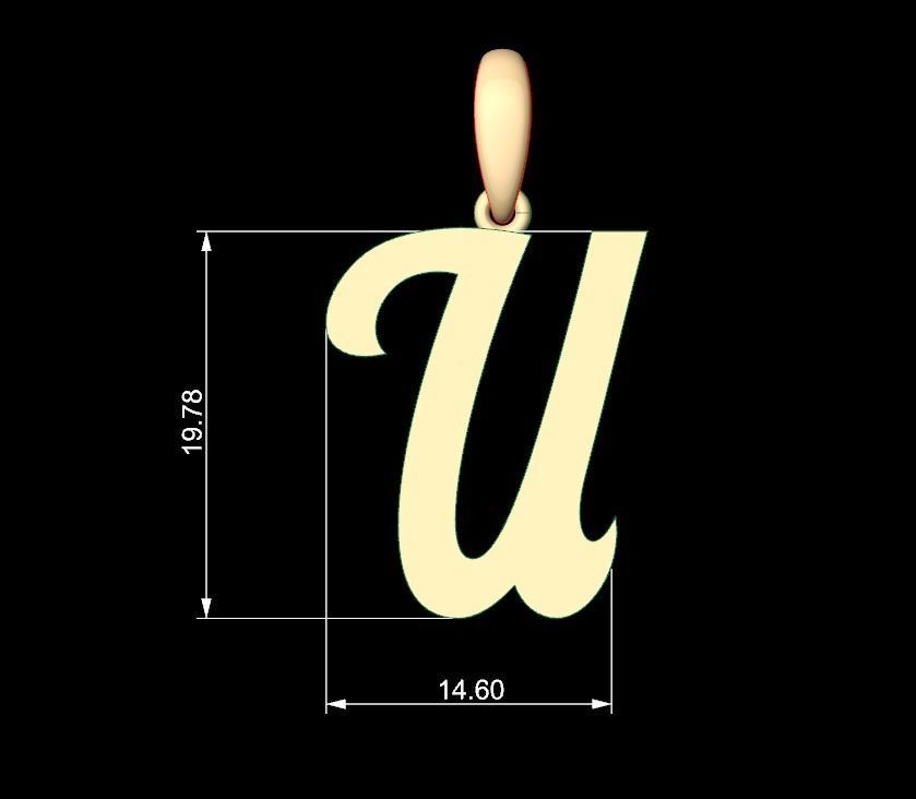 Initial Letters Pendant Mumbai Curry U 3D print model_4