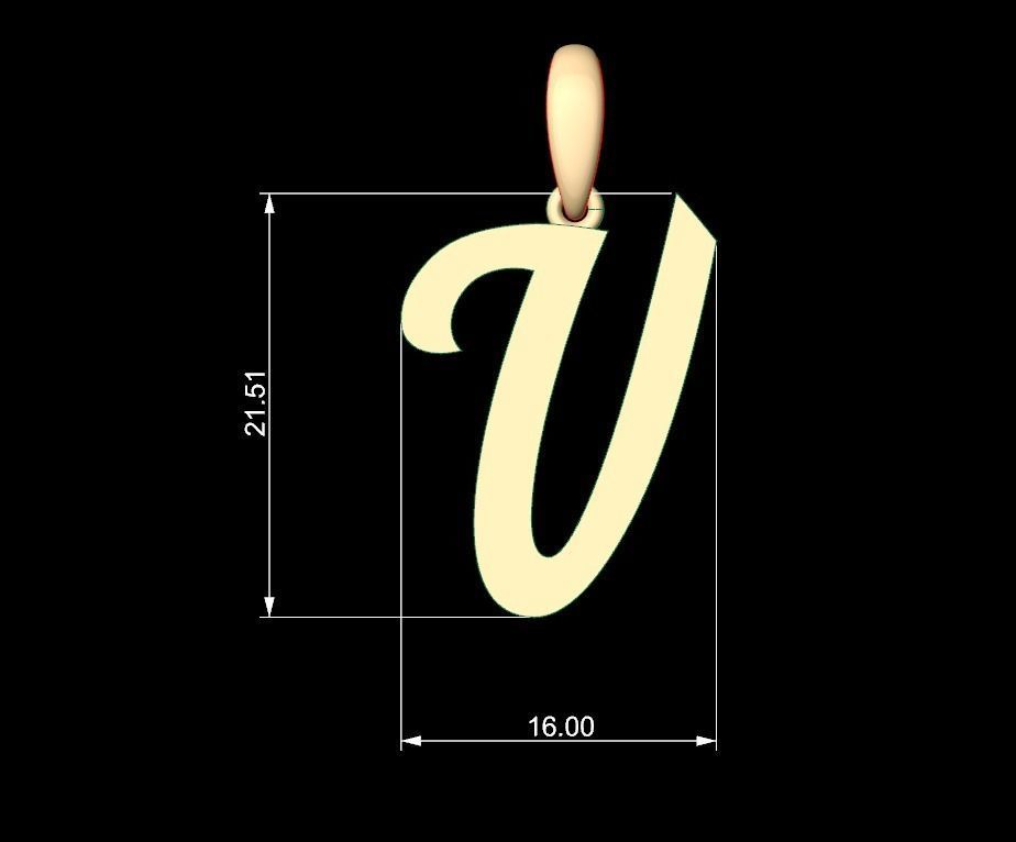 Initial Letters Pendant Mumbai Curry V 3D print model_4