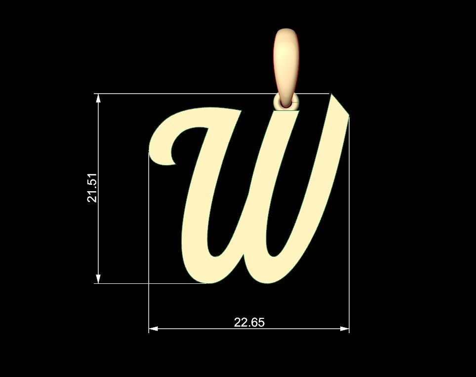 Initial Letters Pendant Mumbai Curry W 3D print model_4