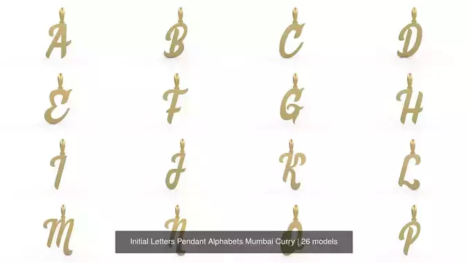 Initial Letters Pendant Alphabets Mumbai Curry 3D Model Collection