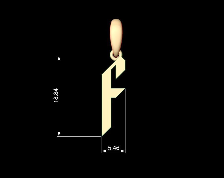 Initial Letters Pendant New Victoria F 3D print model_4