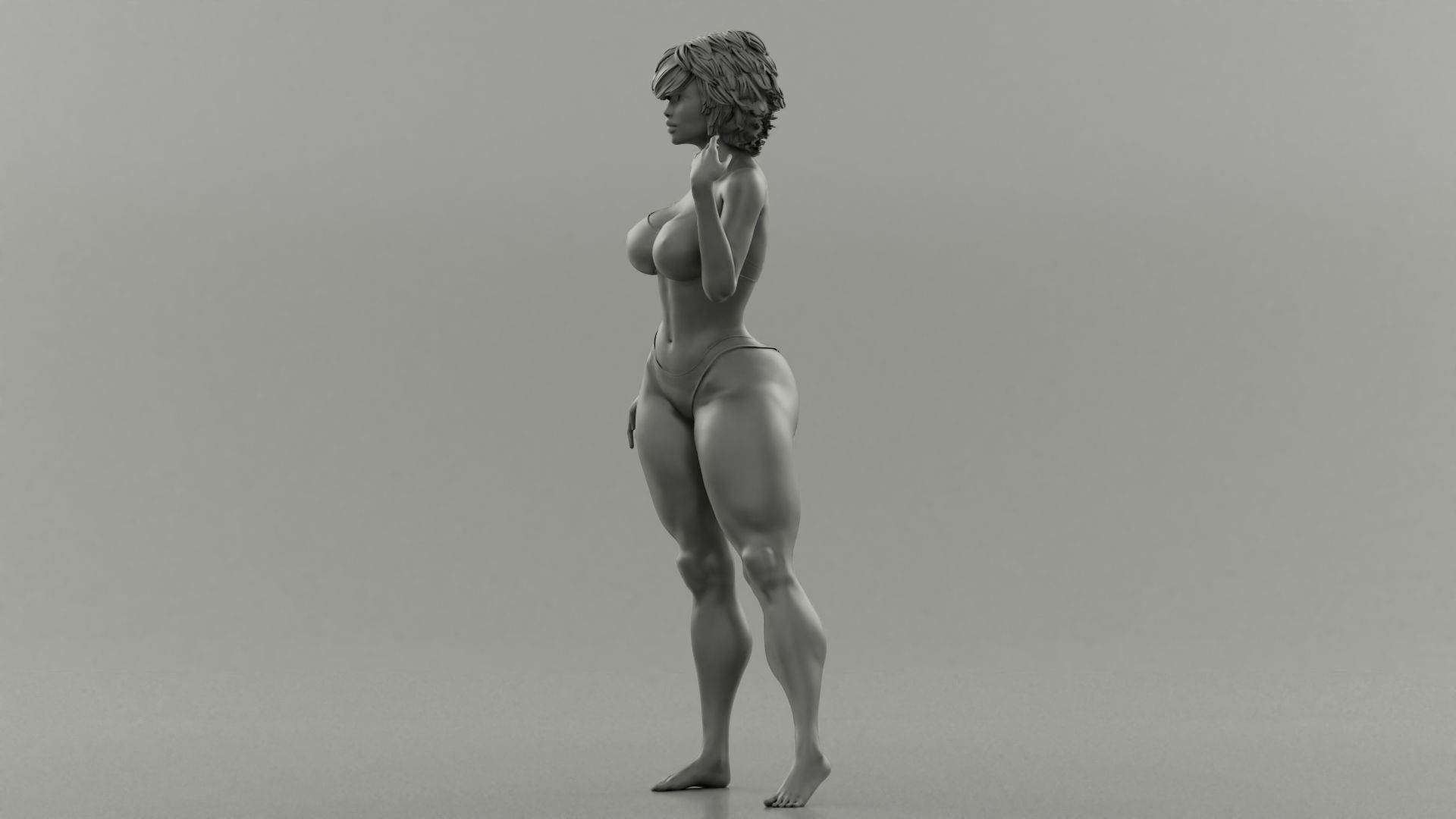 Pretty Girl at the Beach 3D print model_11