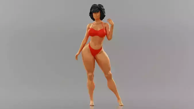 Pretty Girl at the Beach 3D print model