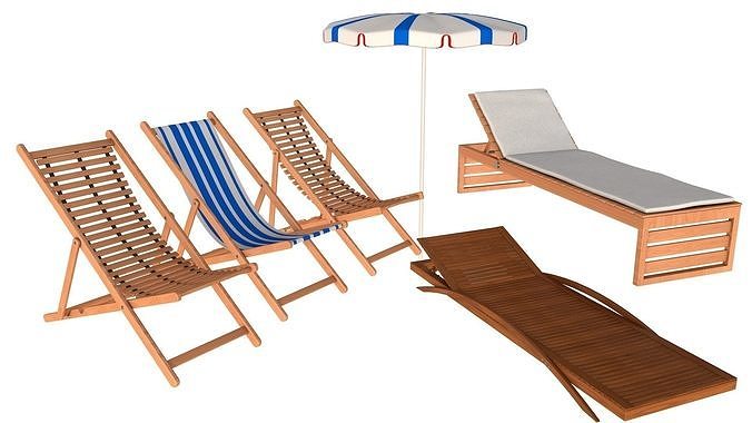 Beach chair Set 3D model