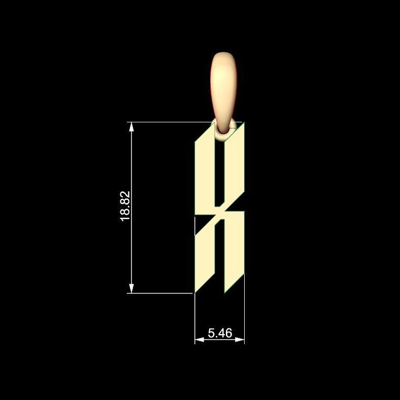 Initial Letters Pendant New Victoria X 3D print model_4