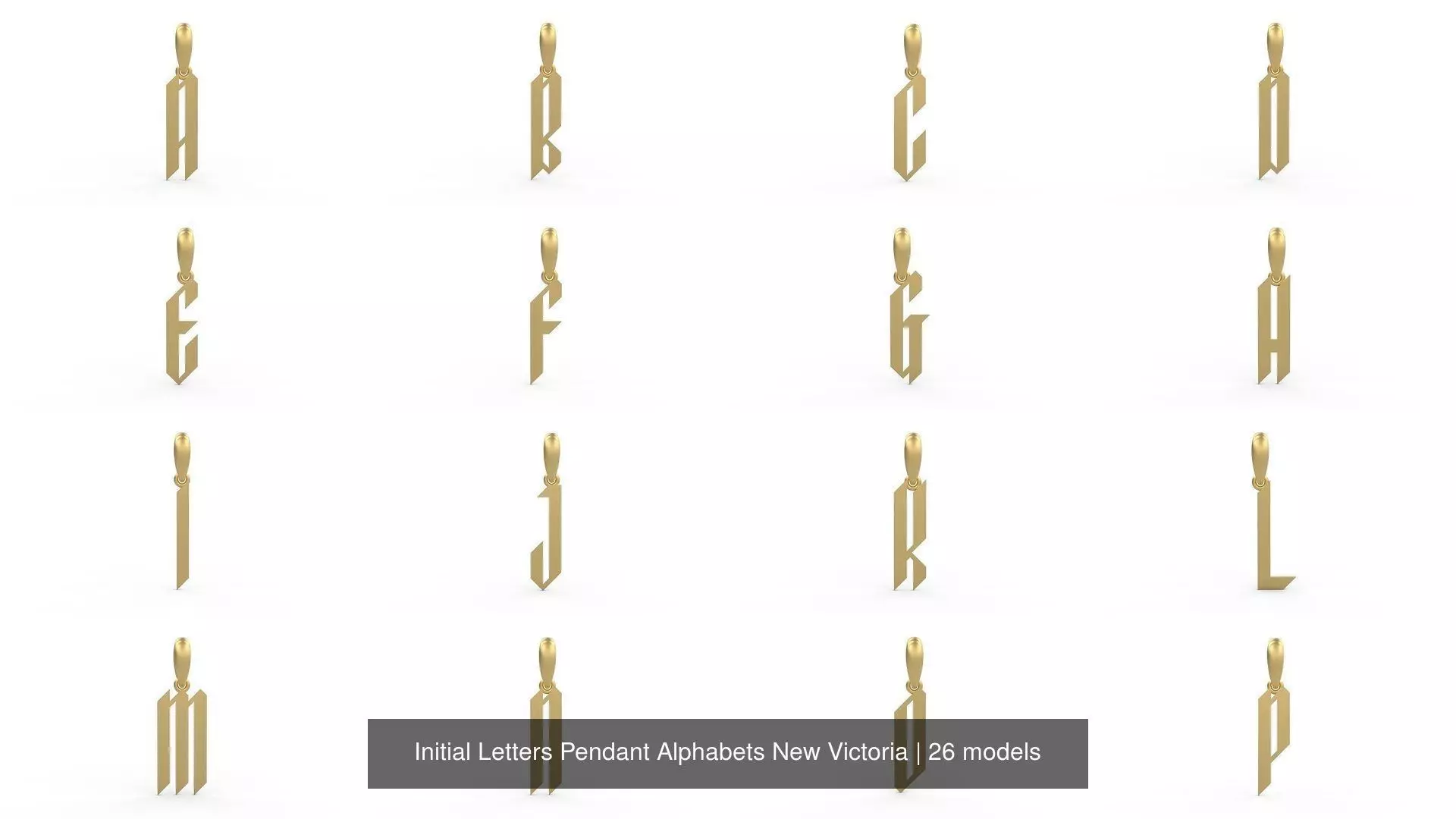 Initial Letters Pendant Alphabets New Victoria 3D Model Collection_0