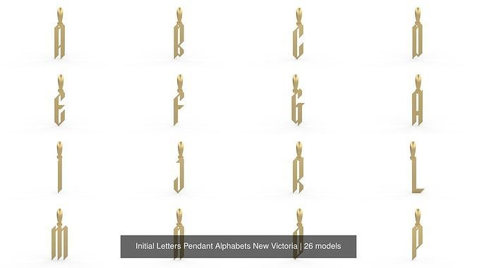 Initial Letters Pendant Alphabets New Victoria 3D Model Collection