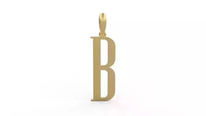 Initial Letters Pendant Niagara Solid B 3D print model