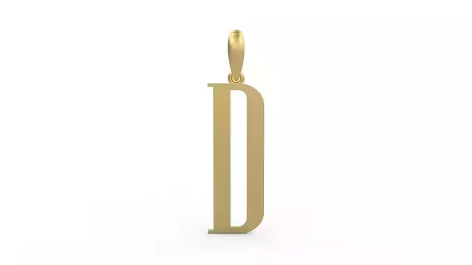 Initial Letters Pendant Niagara Solid D 3D print model