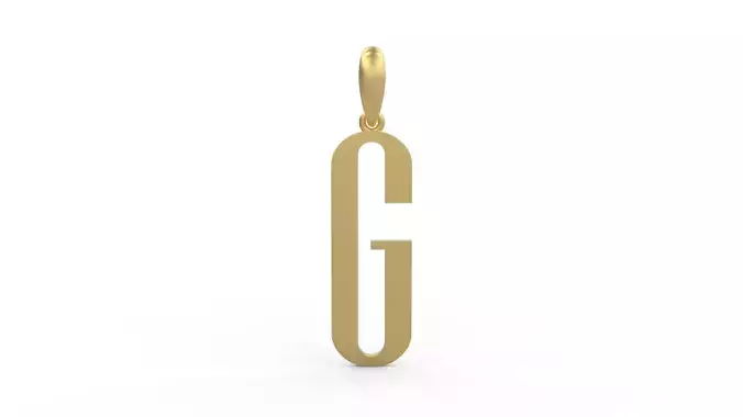 Initial Letters Pendant Niagara Solid G 3D print model