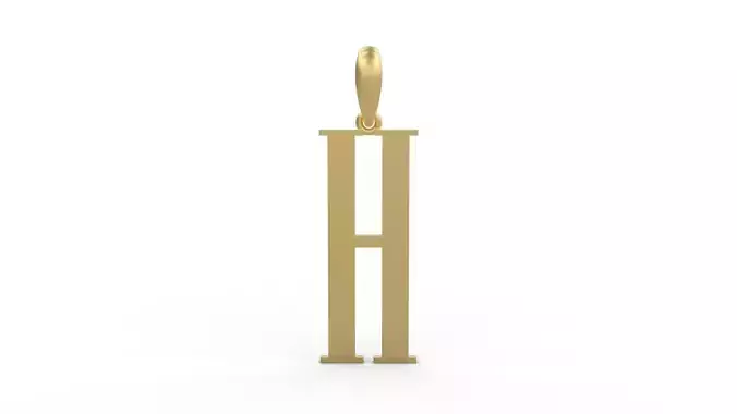Initial Letters Pendant Niagara Solid H 3D print model