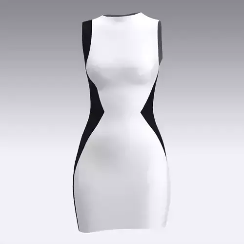 DRESS HOURGLASS COLOR BLOCK BLACK AND WHITE