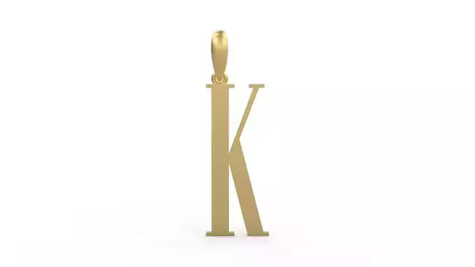 Initial Letters Pendant Niagara Solid K 3D print model