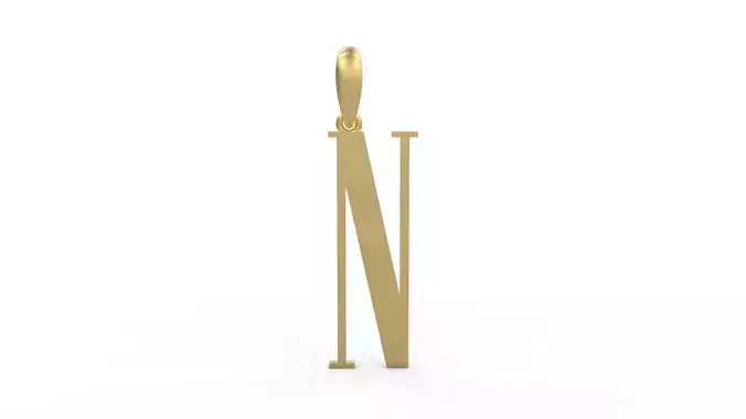 Initial Letters Pendant Niagara Solid N 3D print model