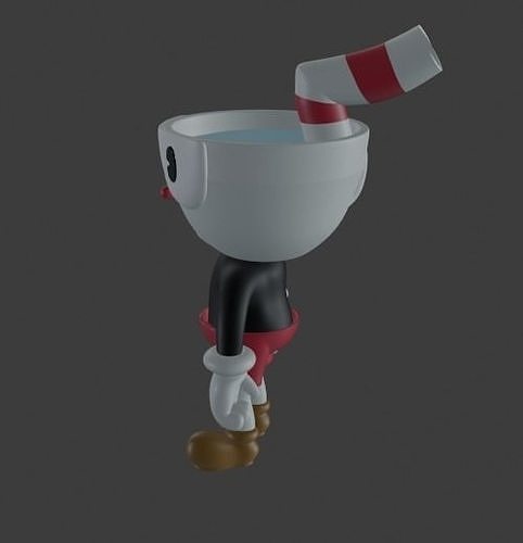 Cuphead personaje de video juego ilustracion 3D print model