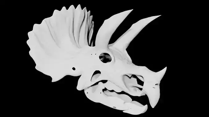 Triceratops skull Low-poly 3D model