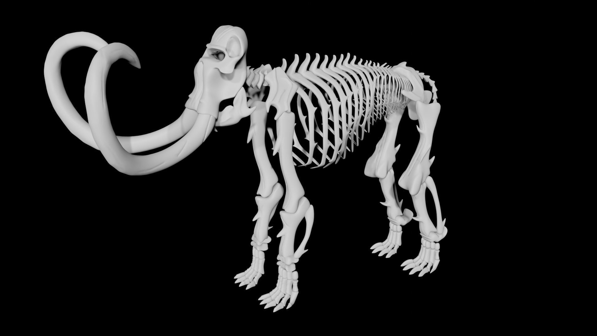 Mammoth skeleton Low-poly 3D model_5