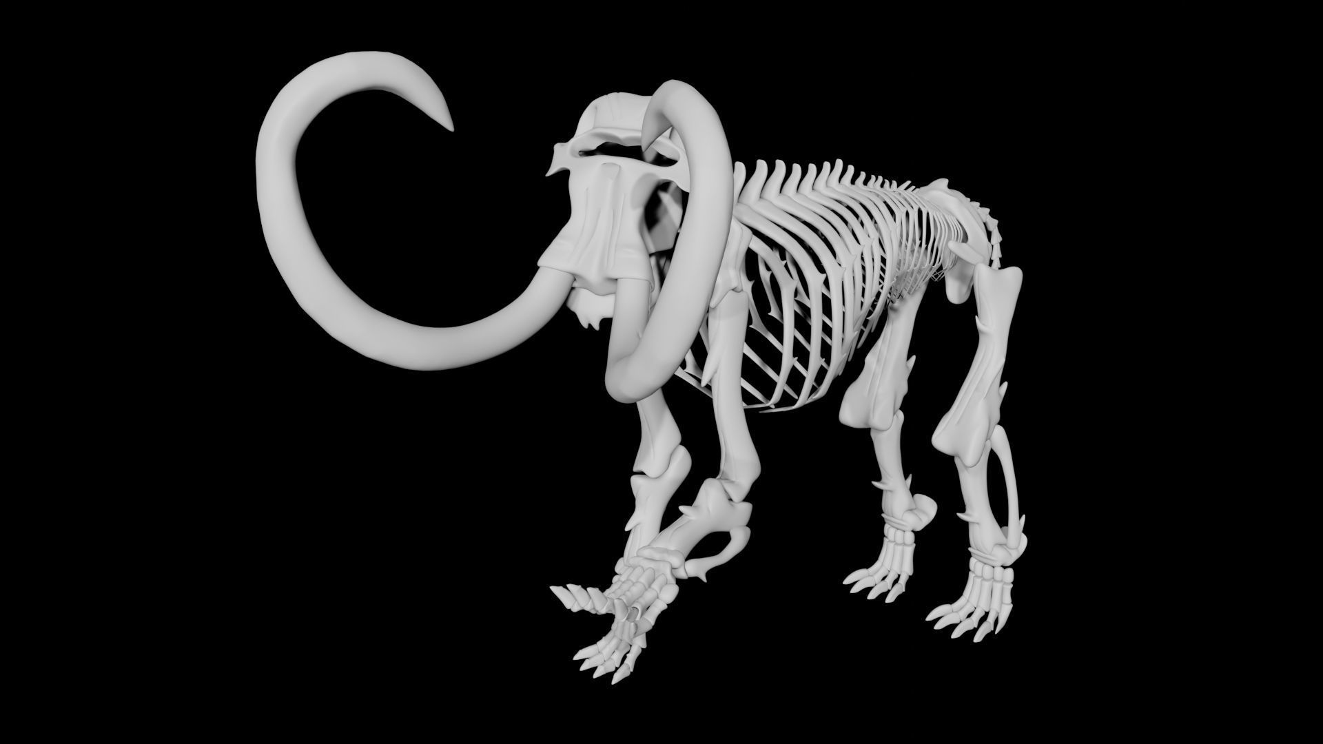 Mammoth skeleton Low-poly 3D model_2