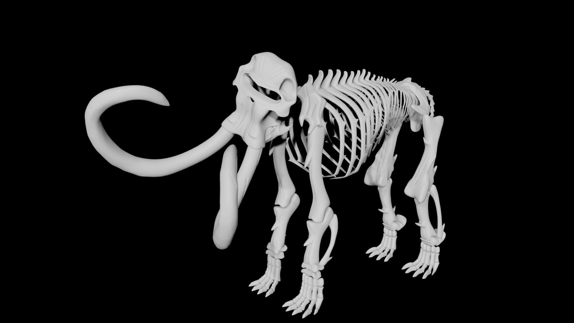 Mammoth skeleton Low-poly 3D model_4