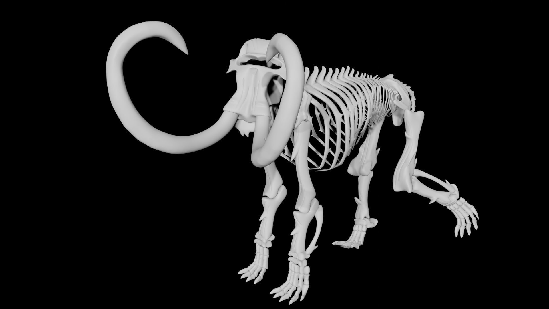 Mammoth skeleton Low-poly 3D model_3