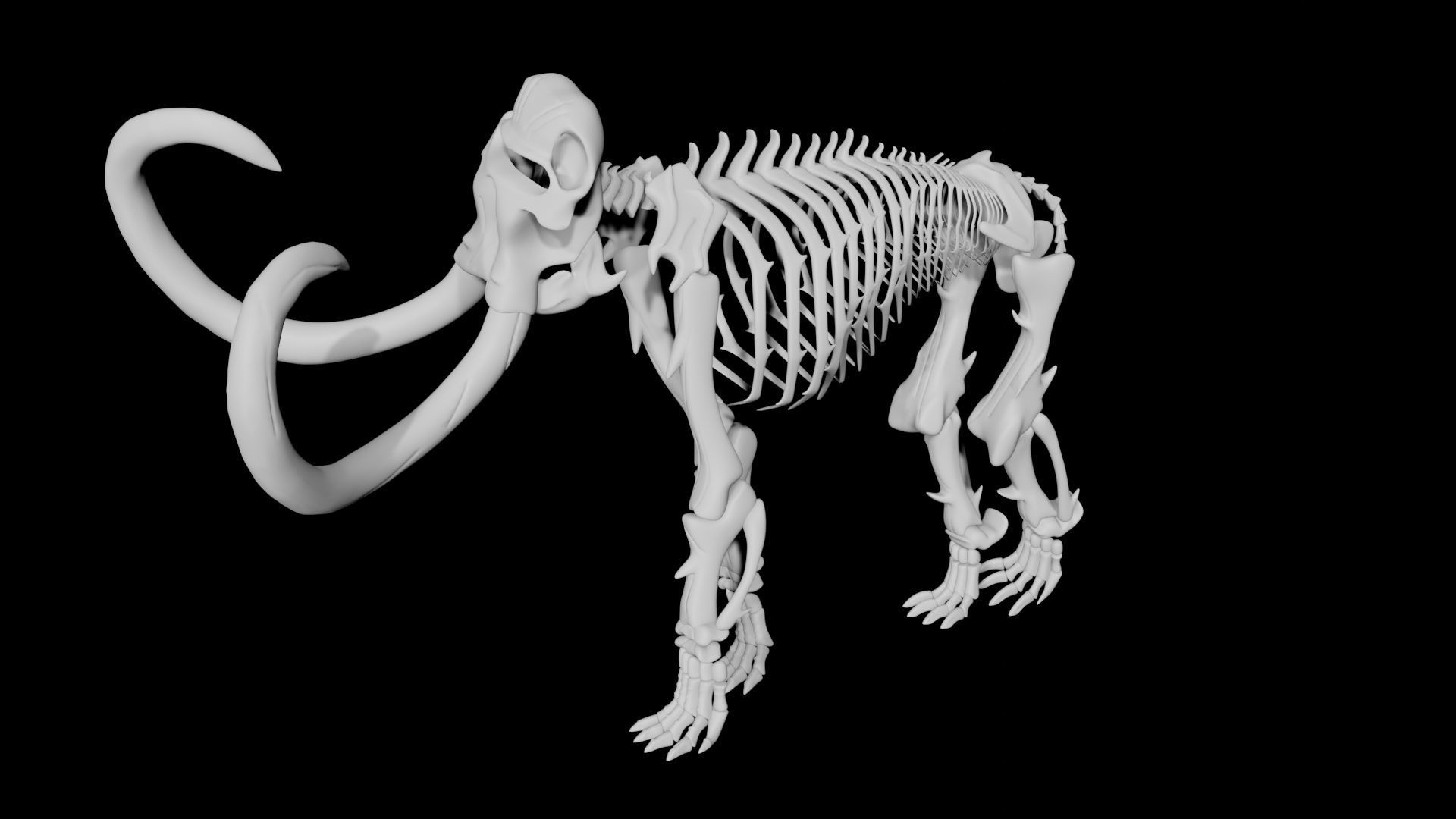 Mammoth skeleton Low-poly 3D model_6