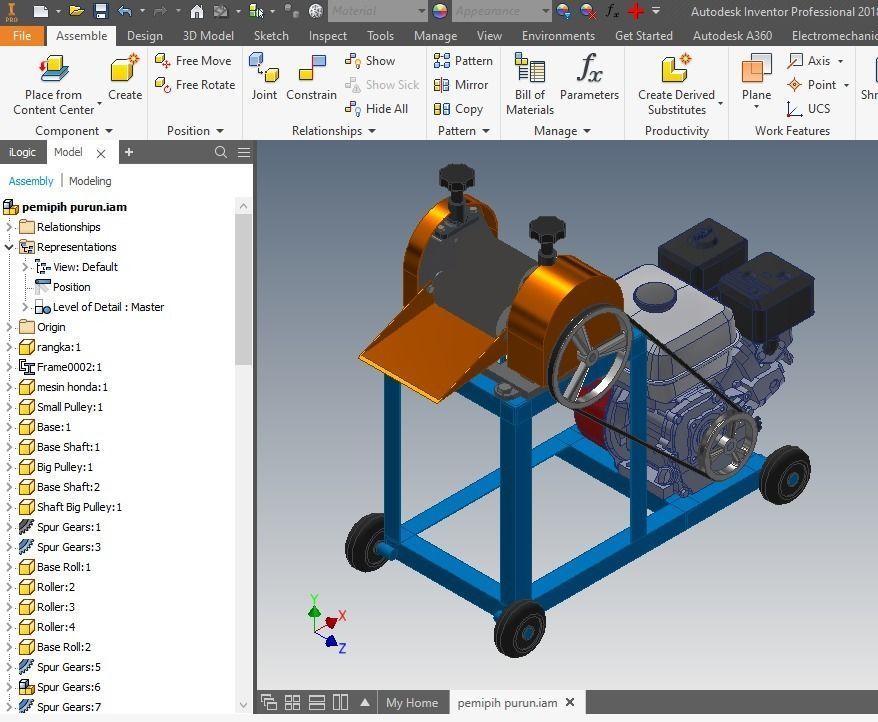 SUGARCANE JUICE PRESS SQUEEZER MACHINE 3D model_10