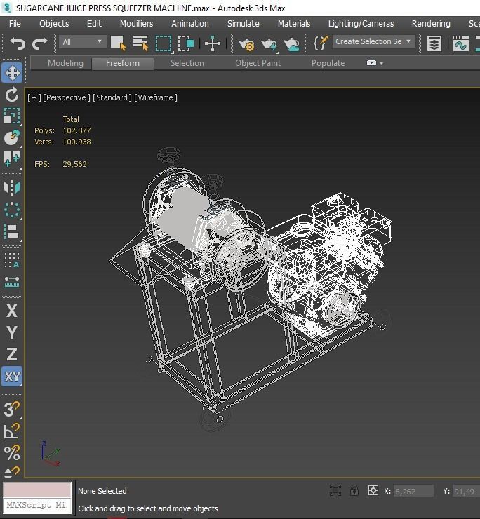 SUGARCANE JUICE PRESS SQUEEZER MACHINE 3D model_9