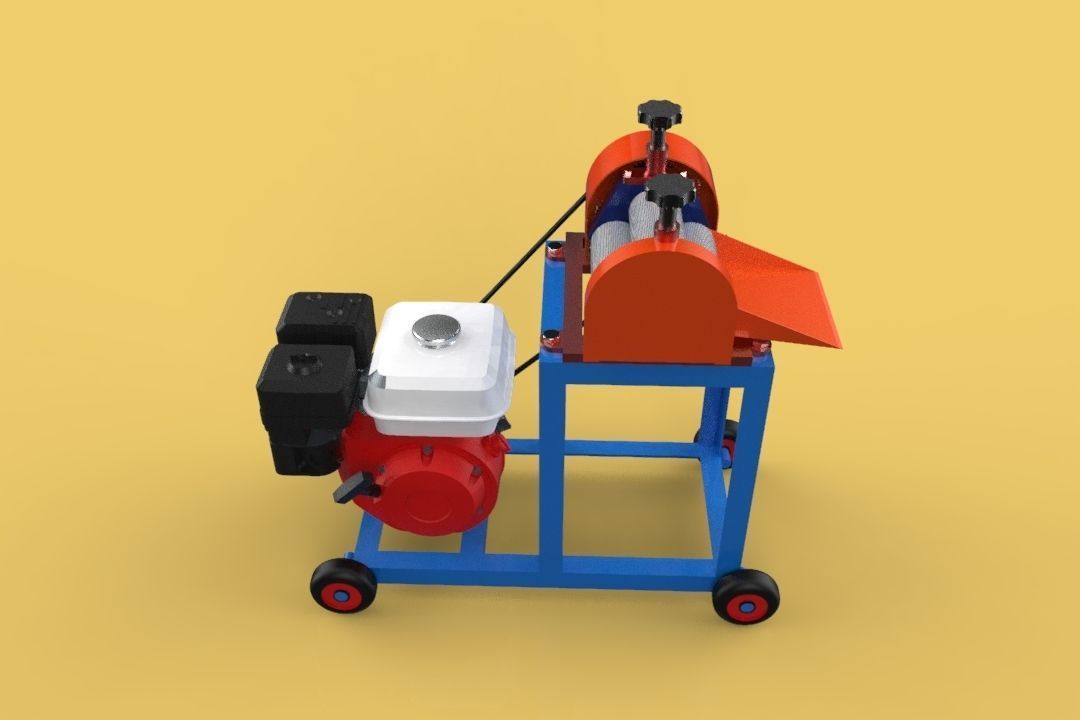 SUGARCANE JUICE PRESS SQUEEZER MACHINE 3D model_3