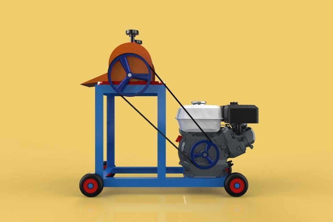 SUGARCANE JUICE PRESS SQUEEZER MACHINE 3D model_2