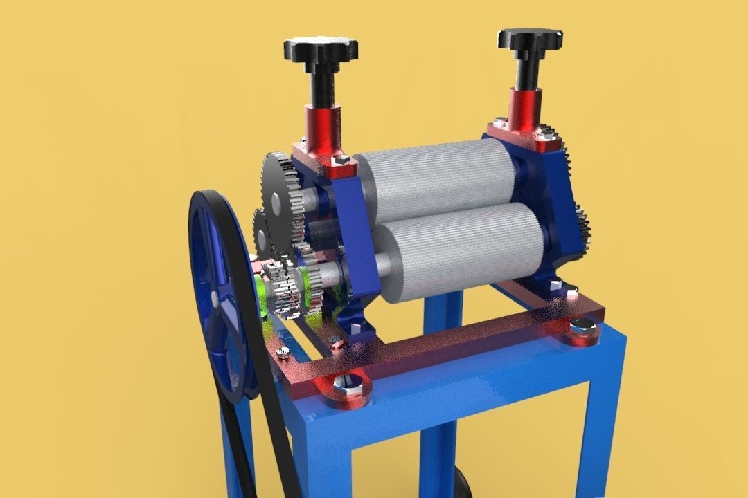 SUGARCANE JUICE PRESS SQUEEZER MACHINE 3D model_7