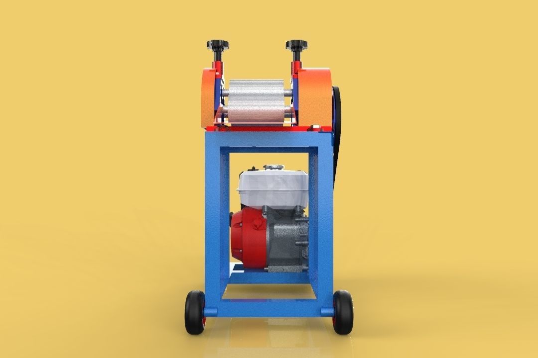 SUGARCANE JUICE PRESS SQUEEZER MACHINE 3D model_4