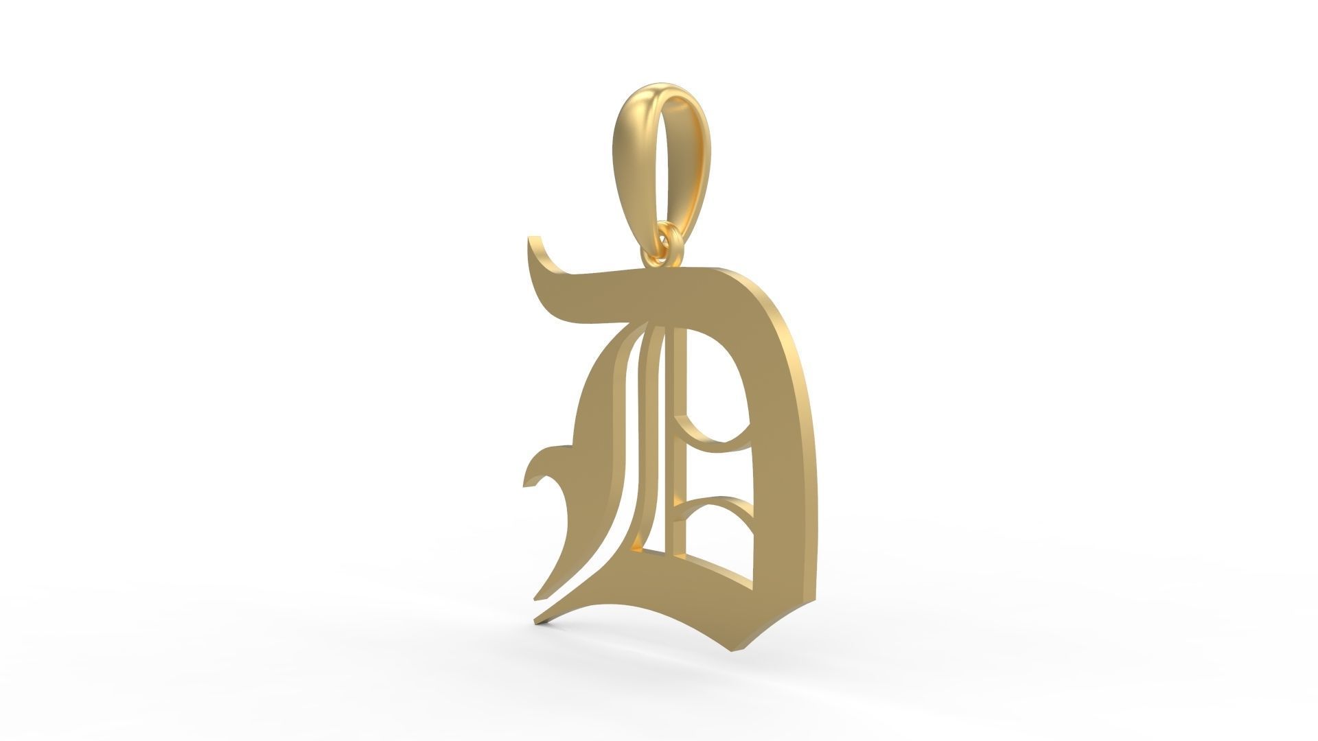 Initial Letters Pendant Old London D 3D print model_1