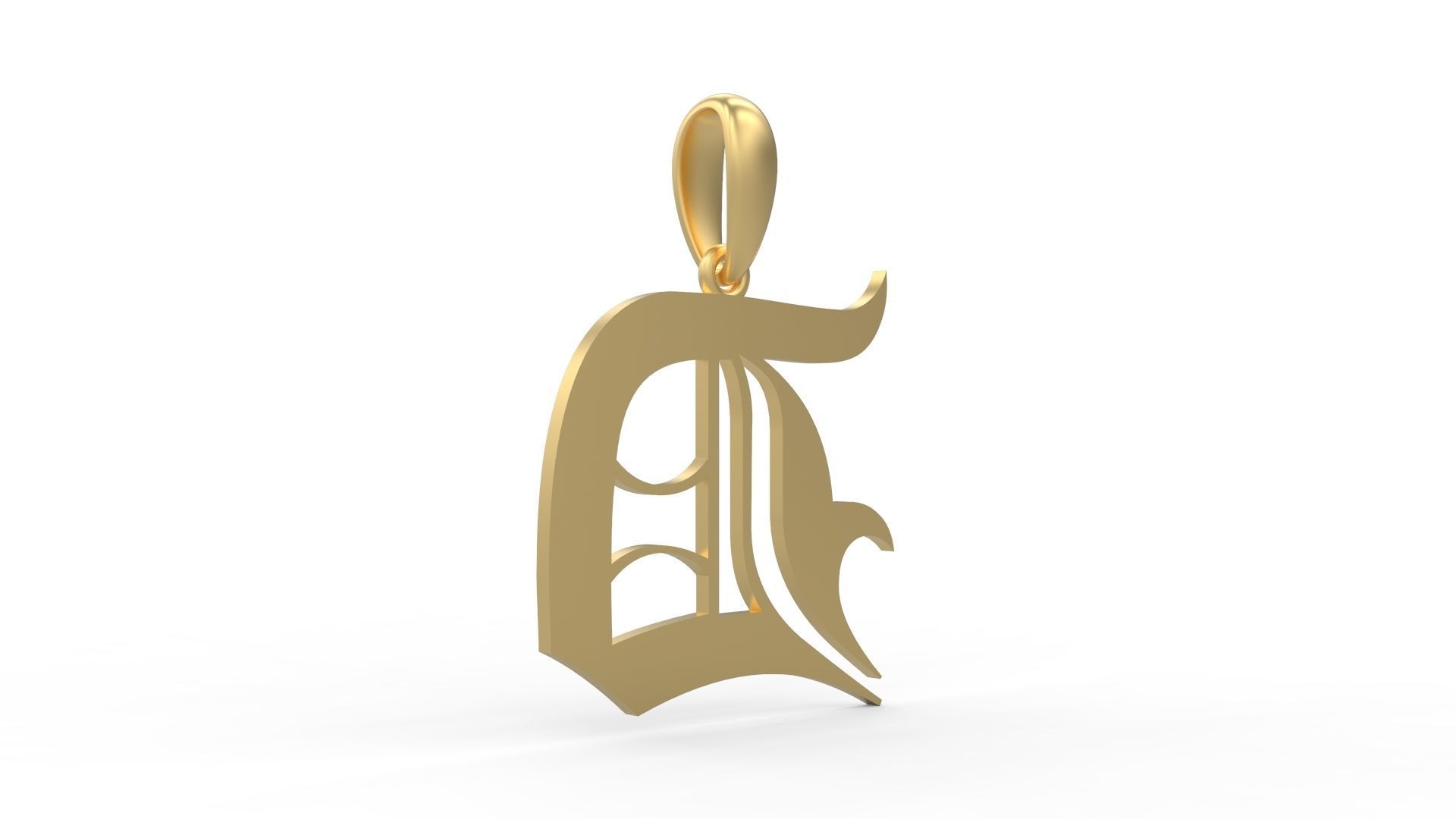 Initial Letters Pendant Old London D 3D print model_3