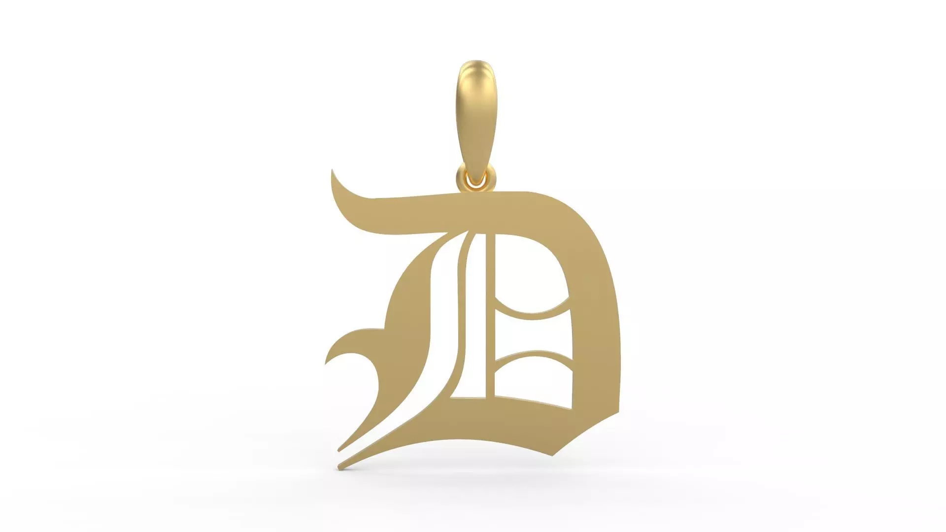 Initial Letters Pendant Old London D 3D print model_0