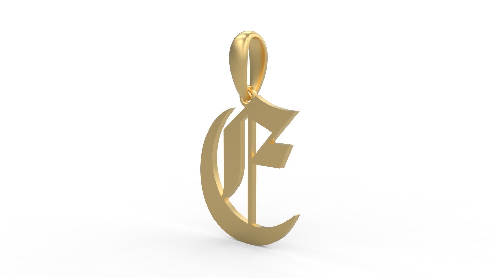 Initial Letters Pendant Old London E 3D print model_1