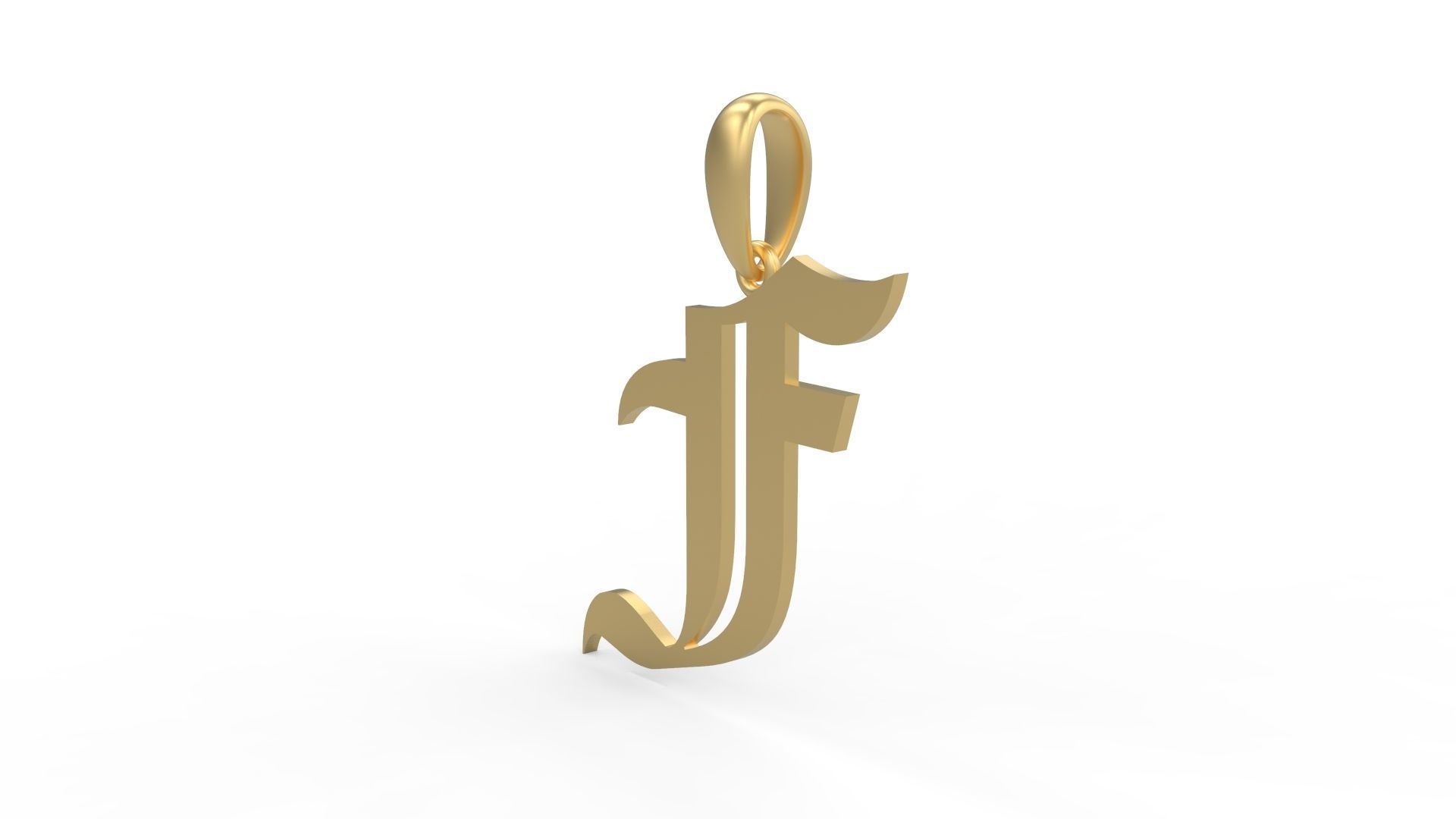 Initial Letters Pendant Old London F 3D print model_1