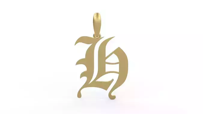 Initial Letters Pendant Old London H 3D print model