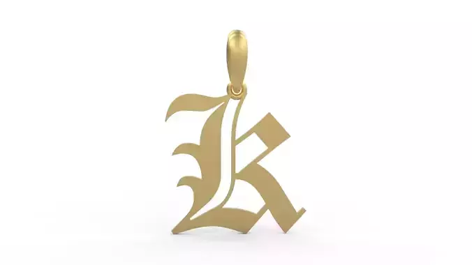 Initial Letters Pendant Old London K 3D print model