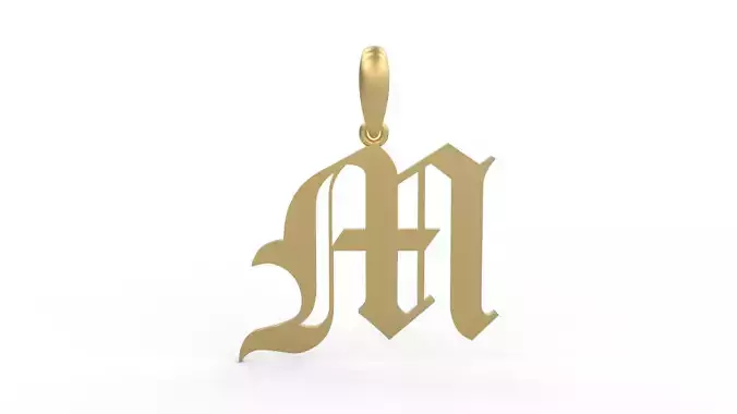 Initial Letters Pendant Old London M