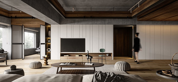 residential living room for Fstorm Low-poly 3D model