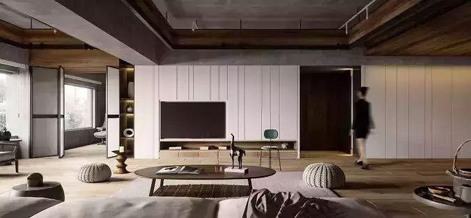 residential living room for Fstorm Low-poly 3D model