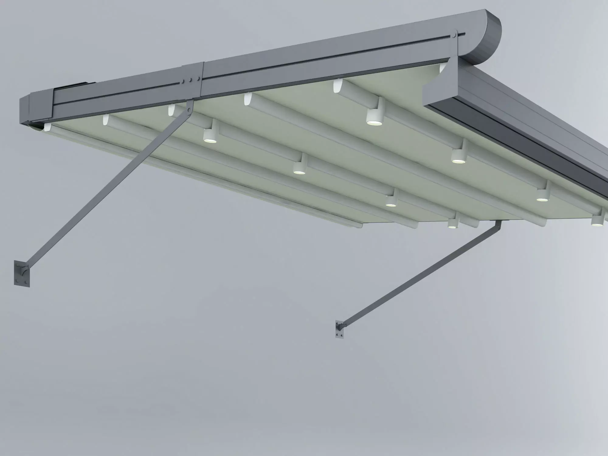 Aluminum Pergola System - Angle Strut 3D model_0