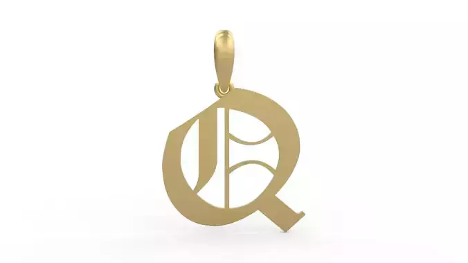 Initial Letters Pendant Old London Q 3D print model