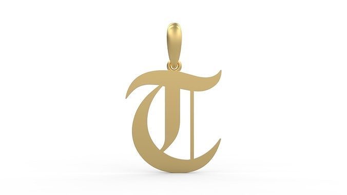 Initial Letters Pendant Old London T 3D print model