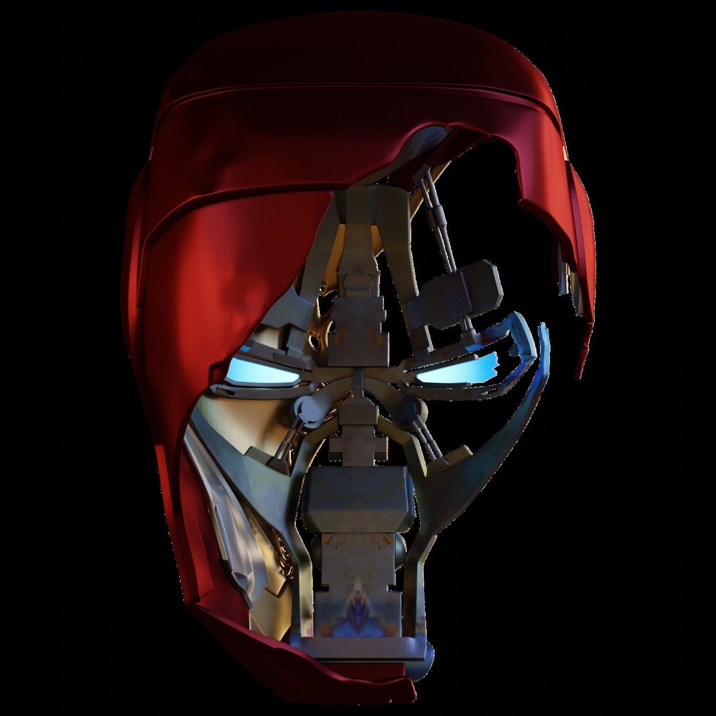 Battle Damaged Mark 50 Helmet 3D Model 3D print model_6